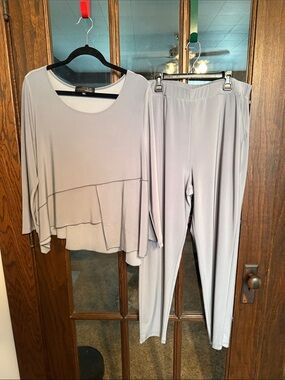 Liv by Habitat Clothes Grey Asymmetric Tunic and Pant Set Large Womens 2 Piece